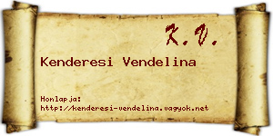 Kenderesi Vendelina névjegykártya